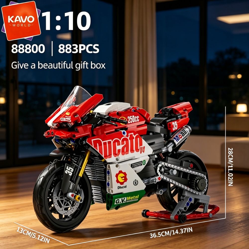 KAVOWORLD 883PCS 1:10 Racing M - Desk Setup Red recension och pris